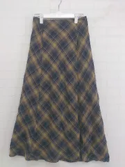 ◇ Te chichi TERRASSE テチチ テラス チェック ロング タイト スカート サイズF ネイビー ブラウン イエロー レディース P  【中古】 【1210190005047】