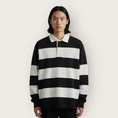 100 105 / システムオム 24FW ラグビー ストライプ ニット