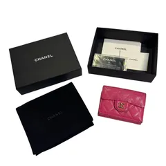 B073 CHANEL シャネル クラシック スモール フラップ 財布 ウォレット コインケース 小銭入れ ローズ ピンク ギャランティカード レディース