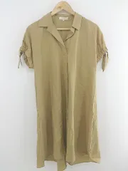 ◇ Deargue オープンカラー 半袖 膝下丈 ワンピース サイズ38 ベージュ レディース P  【中古】 【1211110007004】