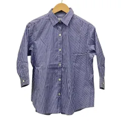 LANVIN en Bleu(ランバンオンブルー) 七分袖シャツブラウス サイズ38 M レディース - ブルー×白 ストライプ