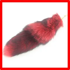 ★送料無料★Color:レッド [Fosrion] 本当のしっぽ毛皮ファッションアクセサリーハンドバッグ装飾キーホルダーアニメのおもちゃ (レッド)