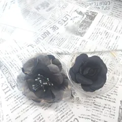 【新品 値下】ブラックコサージュ 髪飾りセット 簪 黒 花 髪飾り 浴衣 着物