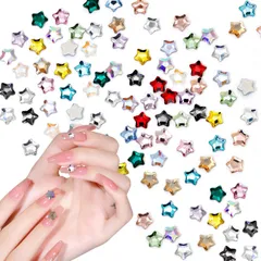 ネイルパーツ 【150個セット】 3D 立体 星 カラフル キラキラ 大きめ ネイルデコパーツ ジュエリーパーツ ネイルパーツ ジルコン メタルパーツ 手芸 ハンドメイド