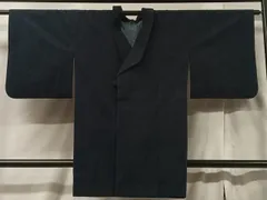 平和屋着物＃和装コート　ベロア　鉄紺色　ロング丈　CABB5332ua
