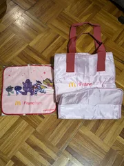 マクドナルド福袋　フランフランタオルハンカチと保冷バック2点ピンク