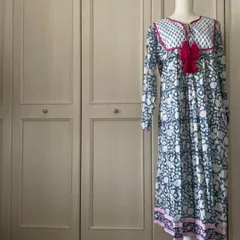 67　SZ Blockprints エスゼットブロックプリント 花柄 ワンピース お呼ばれ　デート　オフィスカジュアル　食事会　エスニック　総柄