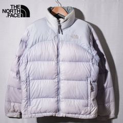 ノースフェイス THE NORTH FACE ヌプシ ダウンジャケット M 相当 ライトパープル ライトブルー 雰囲気系 700フィル ロゴ刺繍 テック系 オーバーサイズ ストリート 古着 Y070