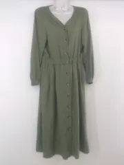 ◇ GLOBAL WORK グローバルワーク 長袖 ロング ワンピース サイズM カーキ レディース P  【1212260001508】