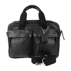 COACH コーチ トンプソン スリム コミューター X ビジネスバッグ 70859 レザー ブラック シルバー金具 2WAY ショルダーバッグ ブリーフケース 