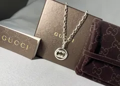 GUCCI グッチ インターロッキングG ダブルG ペンダントトップ チェーン ネックレス スターリングシルバー SV925 男女兼用 付属品あり