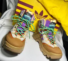 未使用 限定モデル GUCCI グッチ & adidas コラボ ブランドロゴ マルチカラー トレッキングシューズ 37 24cm〜 スニーカー 付属品ありのサムネイル