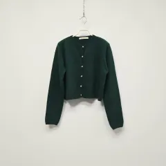 a0035 Pretty Young Thing DARK GREEN クロップド カーディガン