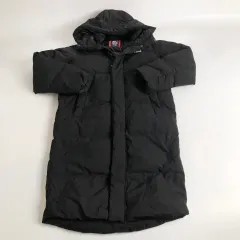 FILA ブラック ロング丈ダウンジャケット フード ダウンコート m