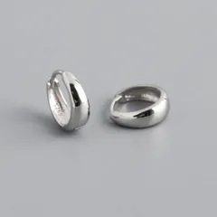 新品 高品質 ぷっくり フープピアス シルバー925 12mm 上品 シンプル 小ぶり シルバー S925 刻印あり ミニマル デイリー フォーマル きれいめ 大人女子 アクセサリー 人気 定番 プレゼント 贈り物 可愛い シンプル 韓国風 アクセサリー 高級