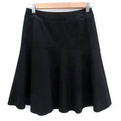 デプレ DES PRES トゥモローランド フレアスカート ひざ丈 ウール 0 小さいサイズ 黒 ブラック /SM46