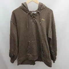 ◇ FILA フィラ ロゴ プリント レースアップ 長袖 パーカー カットソー サイズF ブラウン レディース E  【1301120019026】