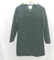 ◇ BEAUTY&YOUTH UNITED ARROWS ノーカラー シンプル 長袖 コート ジャケット サイズS ブラック レディース E  【1301120020565】