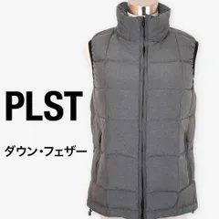 【美品】PLST プラステ ダウンベスト レディース S グレー ダウン90% フェザー10% スタンドカラー 軽量 暖か 防寒 秋冬 アウター 美品