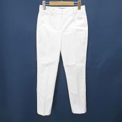 セオリーリュクス theory luxe ロング丈 テーパードパンツ ジップフライ 32 白系 ホワイト 日本製 ストレッチ 無地