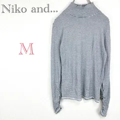 ニコアンド　Niko and...【M】タートルネック　カットソー　トップス　ボーダー　重ね着