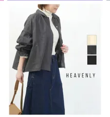 Heavenly　ヘブンリー HEAVENLY ブラウス トップス プルオーバー リネン ギャザー 長袖 前開き 羽織り 前後差 カジュアル ゆったりのサムネイル