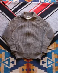 エルエルビーン 80s ブリティッシュ ウール エルボー パッチ ニット カーディガン