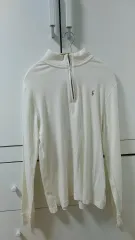 ポロ ラルフローレン 白 長袖 ハーフジップアップ XL