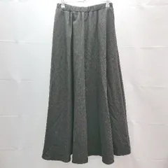 ◇ AGNOST ｱｸﾞﾉｽﾄ ウェストゴム　チェック柄 ロング　フレアー スカート 38サイズ チャコール レディース E  【1302060029274】