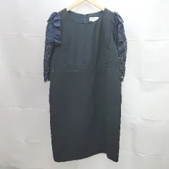 ◇ Sweet Mommy レース袖 リボン フォーマル 式 七分袖 膝丈 ワンピース サイズM ネイビー レディース E  【1302060031611】