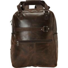 Piel Leather Men's Vintage Laptop Carry-All Convertible Backpack in Vintage Brown
