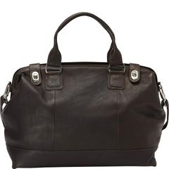 Piel Leather Men's Bag Suitcase Piel Leather Top Frame CarryOn Chocolate