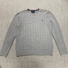 ポロラルフローレン ケーブル ニット グレー XL (18-20)