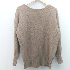 ◇ mystic ミスティック 無地 春コーデ ゆったり 長袖 ニット サイズF ブラウン レディース E 【1305020021639】