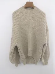 ◇ SENSE OF PLACE シンプル 綺麗め カジュアル 秋 冬 長袖 ニット セーター サイズF ベージュ レディース E 【1305020020281】