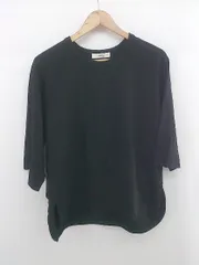 ◇ HOLIDAY ホリデイ シンプル クルーネック 綺麗め 七分袖 カットソー サイズ表記なし L相当 ブラック レディース E 【1305020019872】