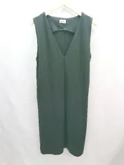 ◇ Alma Design Vネック きれいめ バックスリット 袖なし ロング丈 ワンピース サイズM ブラック レディース E 【1305020022070】