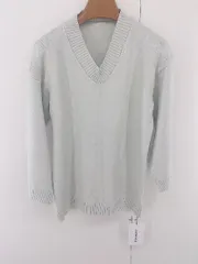 ◇ ◎ JUNOAH ジュノア タグ付 Vネック 長袖 ニット セーター グリーン系 レディース P  【1305060002612】