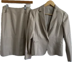 ZK30 【美品】NOLLEYS sophiノーリーズソフィ　セットアップスカートスーツジャケット　ベージュ　レディース　38サイズ36サイズ