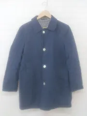 ◇ green label relaxing UNITED ARROWS リバーシブル 長袖 ステンカラー コート サイズM ネイビー ホワイト系 メンズ E  【1305110021730】