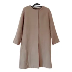 zk2 【美品】TONAL　トーナル　ノーカラーロングコート　ベージュ　レディース　サイズ36  ウールコート　人気完売　オシャレ　高級感