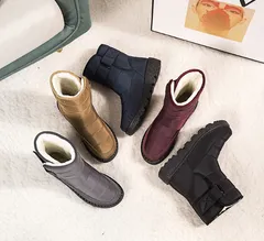 スノーブーツ スノーシューズ レディース ブーツ ムートンブーツ 裏起毛 暖かい 冬 雨 雨用 雪 雪用 防水 防滑 撥水225588