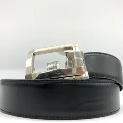 ダンヒル dunhill ベルト 黒 ブラック 40/100 レザー 革 シルバー