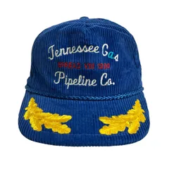 【キャップ/帽子】 1990 Tennessee Gas Pipeline Co (テネシーガスパイプラインコー) コーデュロイ ビンテージ 唾 刺繍