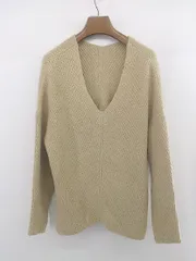 ◇ select MOCA セレクト モカ Vネック ミドルゲージ シンプル 長袖 ニット セーター サイズF ベージュ レディース E  【1305250010052】