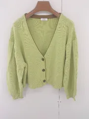 ◇ LOWRYS FARM パステルカラー カジュアル Vネック 長袖 ニット カーディガン サイズF グリーン系 レディース E  【中古】 【1305250011660】