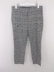 ◇ ZARA カジュアル 裾スリット チェック テーパード パンツ サイズEUR M USA M MEX 28 ホワイト系 マルチ レディース E  【中古】 【1305250011424】