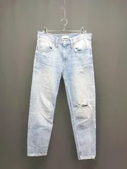 ◇ ZARA ザラ プレミアムデニムコレクション ダメージ加工 デニムパンツ サイズ表記なし ブルー系 レディース E  【1305290017165】