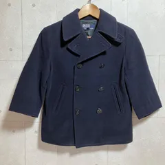 90's Polo By Ralph Lauren ポロバイラルフローレン キッズ服 子供服 Pコート ウール アウター 120cm ネイビー オールド ヴィンテージ 男の子 女の子 SG401-2