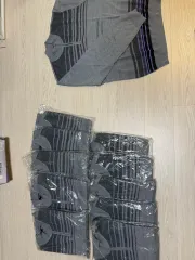 (10個 セット) ビルトMOA ストライプ ジップアップ 長袖Tシャツ グレー